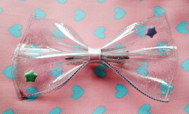 Clear Glitter Hairbow