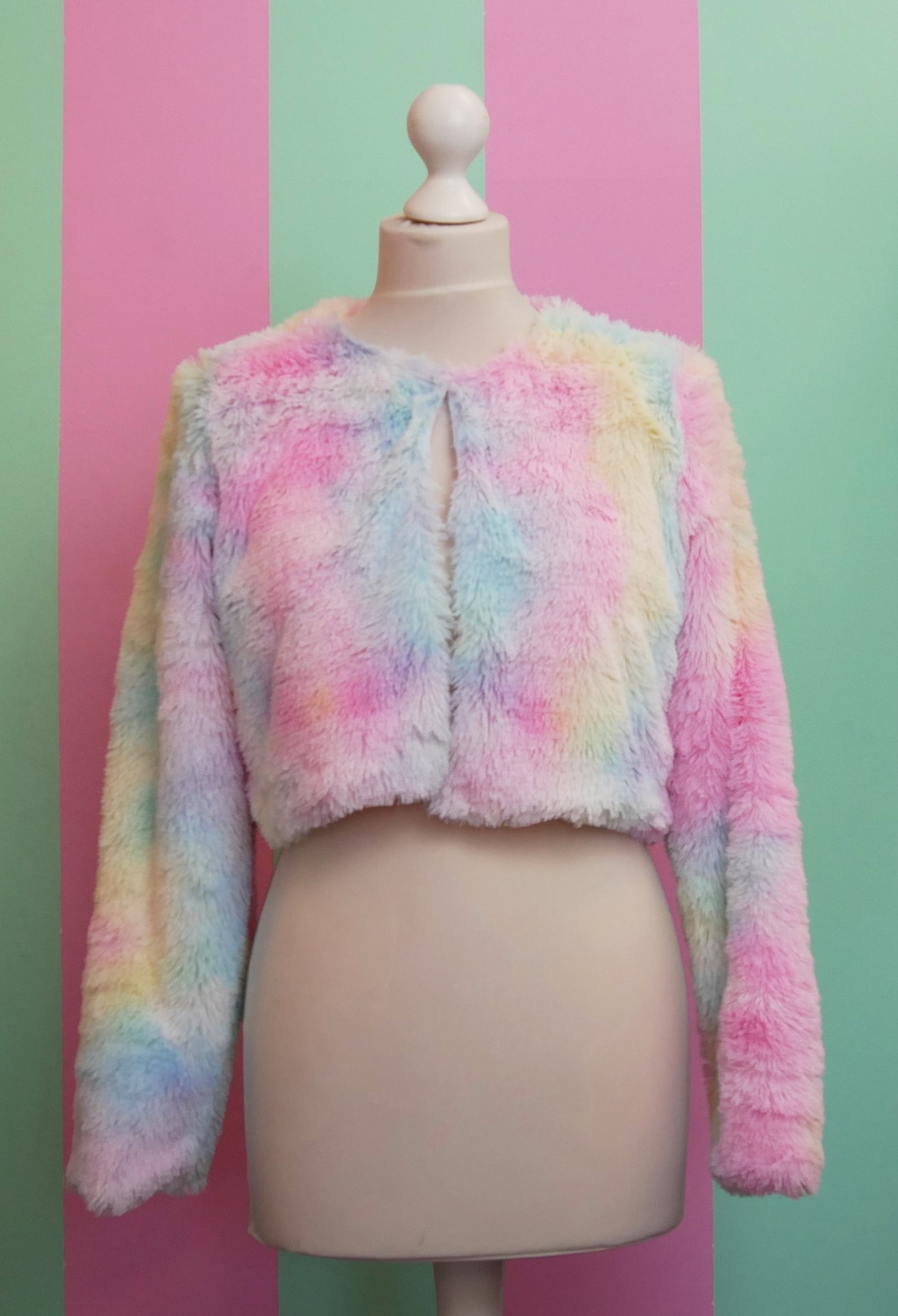 Rainbow Faux Fur Jacket