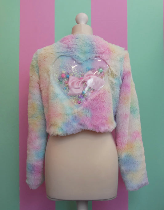 Rainbow Faux Fur Jacket