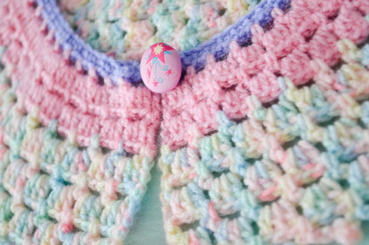 Pastel Rainbow Crochet Collar