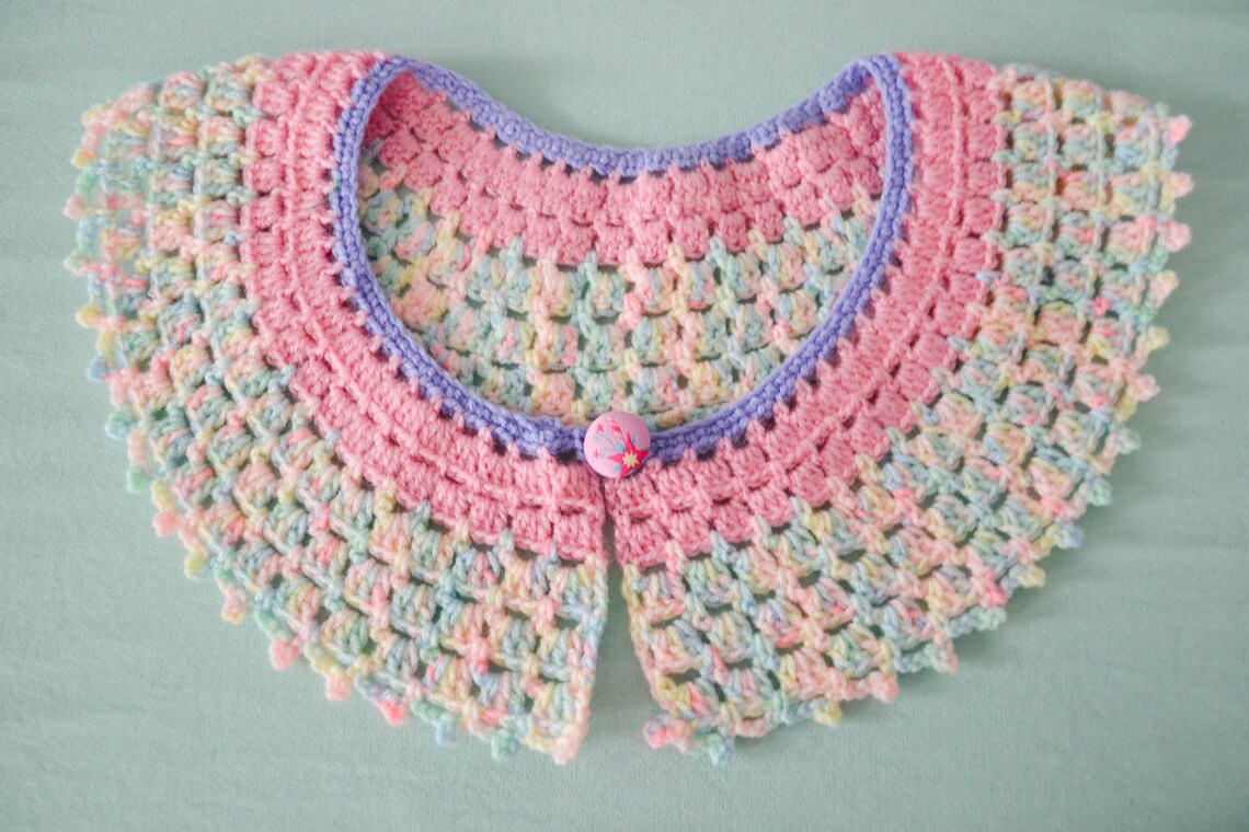 Pastel Rainbow Crochet Collar